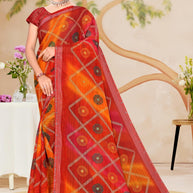 Elegant Printed Saree with Designer Blouse Piece for Festive Wear  | SNR-NAMAYA