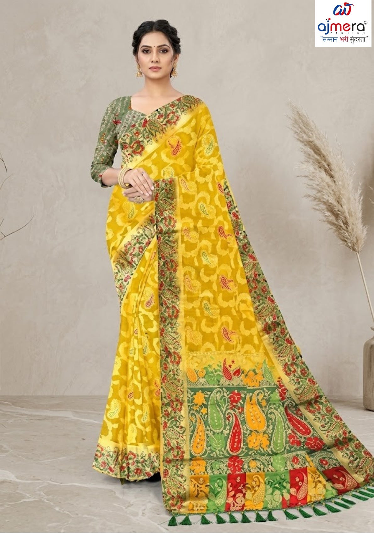 Graceful Jacquard Silk Saree with Blouse Piece for Timeless Ethnic Fashion | DNA-VITA