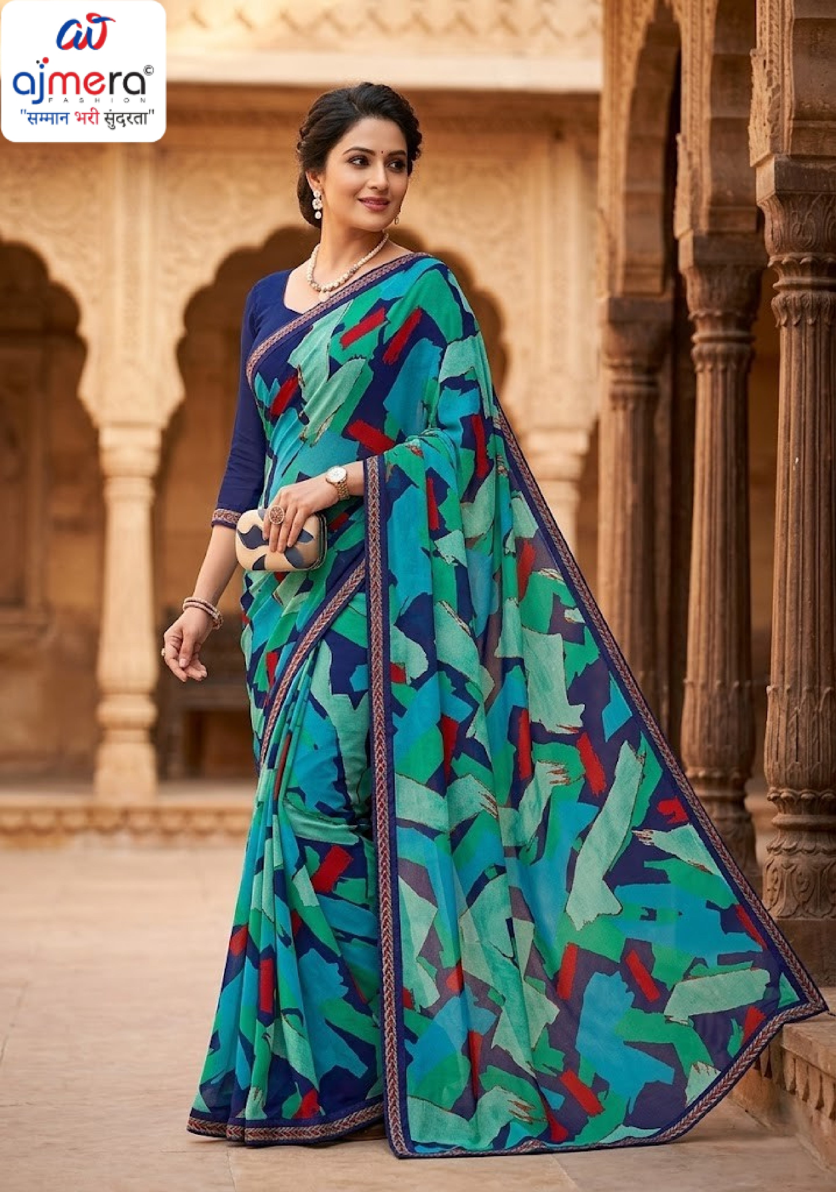 Designer Printed Saree with Blouse Piece for Special Occasions  | SGR-CHAND CHAKORI