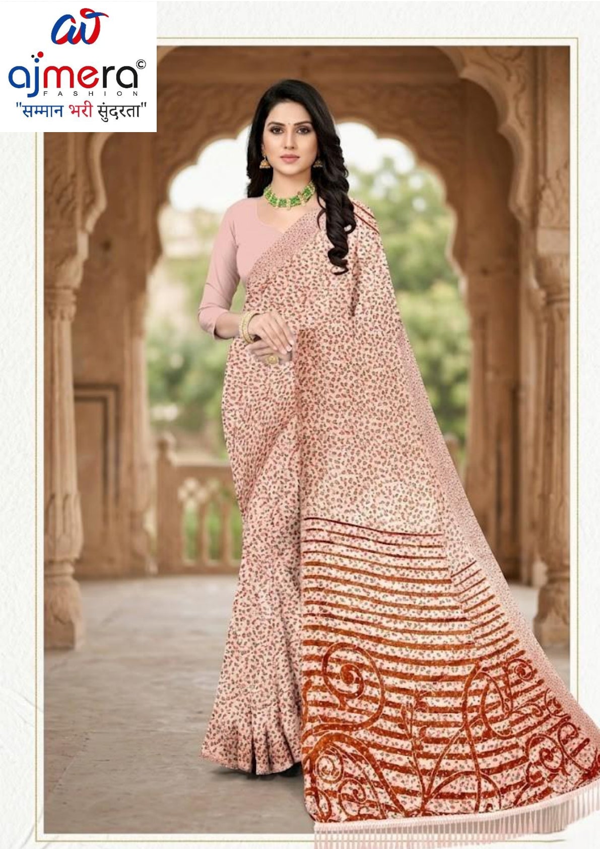 Vichitra Print Loose Saree without Blouse for Premium Ethnic and Traditional Wear | CAS-TATA SKY
