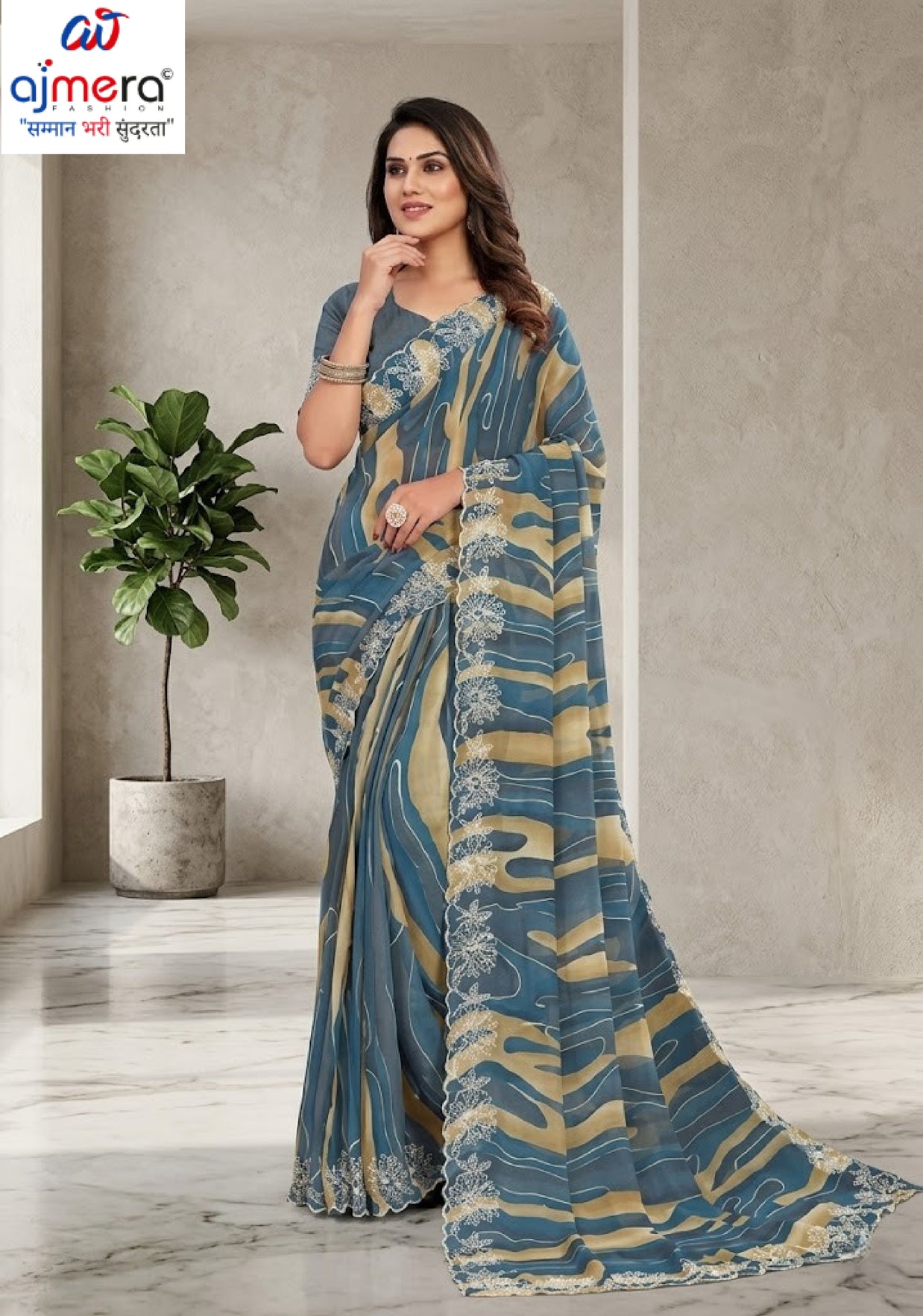 Graceful Printed Saree with Blouse Piece for Modern Ethnic Fashion  | RDD-DHWANI