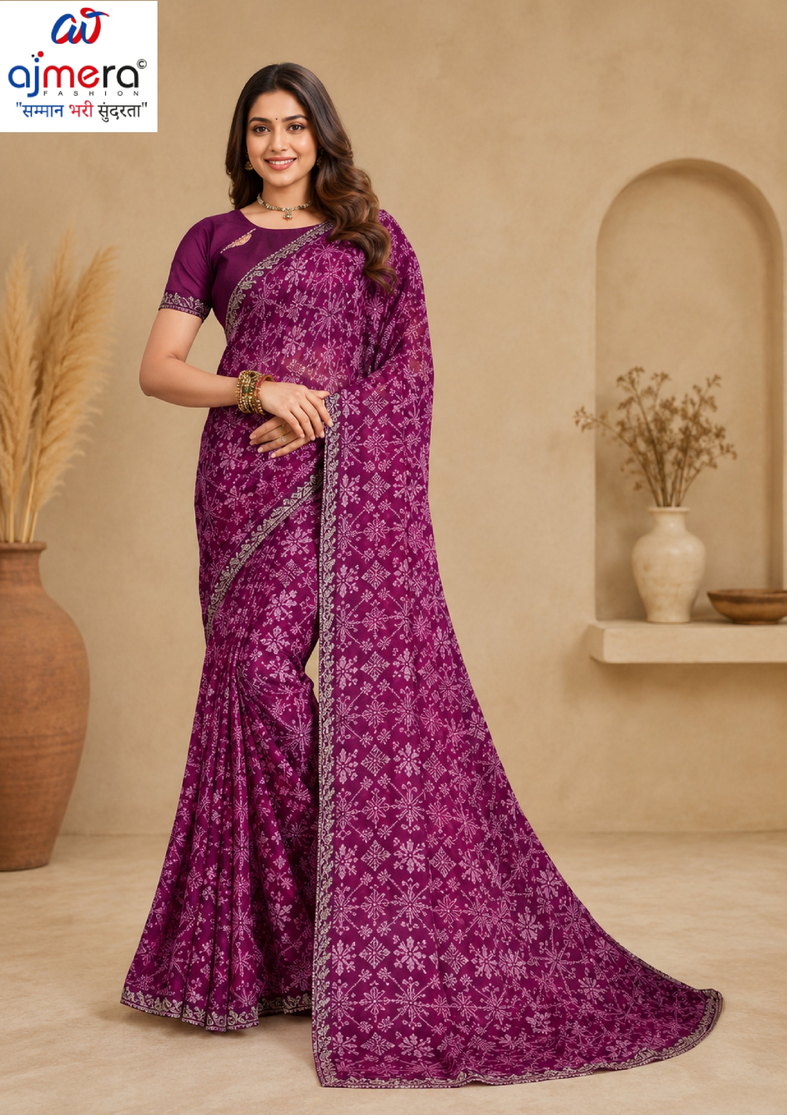 Stylish Printed Saree with Blouse Piece for Traditional Celebrations  | RDD-DISHA