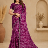 Stylish Printed Saree with Blouse Piece for Traditional Celebrations  | RDD-DISHA