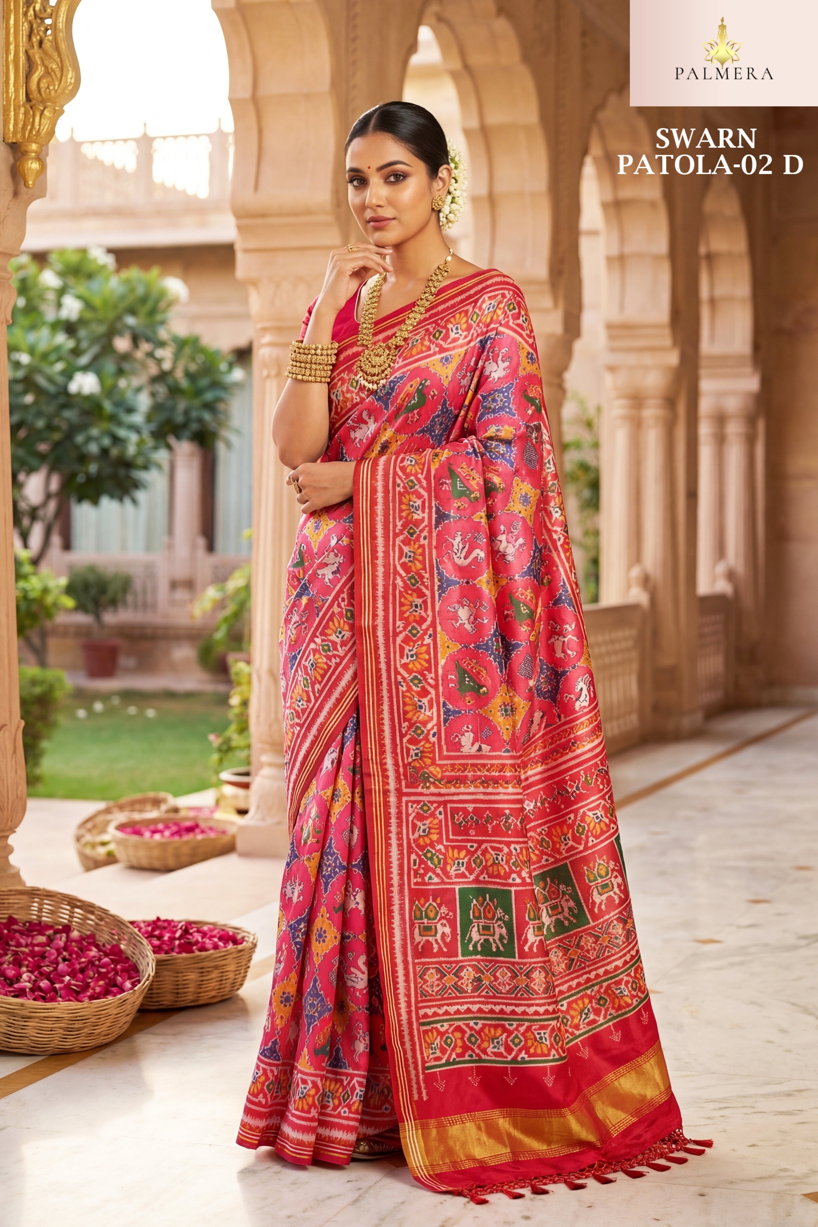 Palmera Saree Manufacturer and Palmera Saree Supplier | ALL-SWARN PATOLA-02