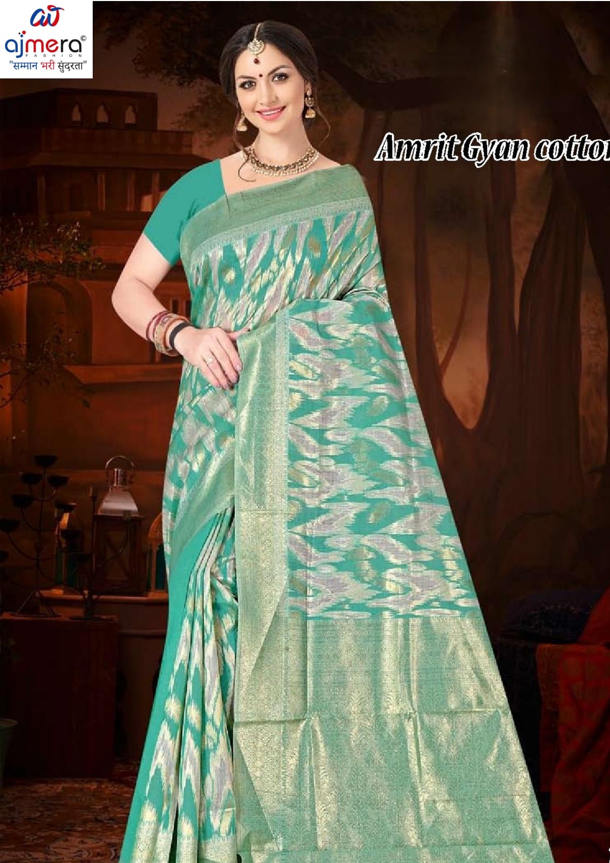 Luxury Jacquard Silk Saree without Blouse for Wedding & Party Wear | TUL-AMRIT GYAN COTTON