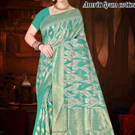 Luxury Jacquard Silk Saree without Blouse for Wedding & Party Wear | TUL-AMRIT GYAN COTTON