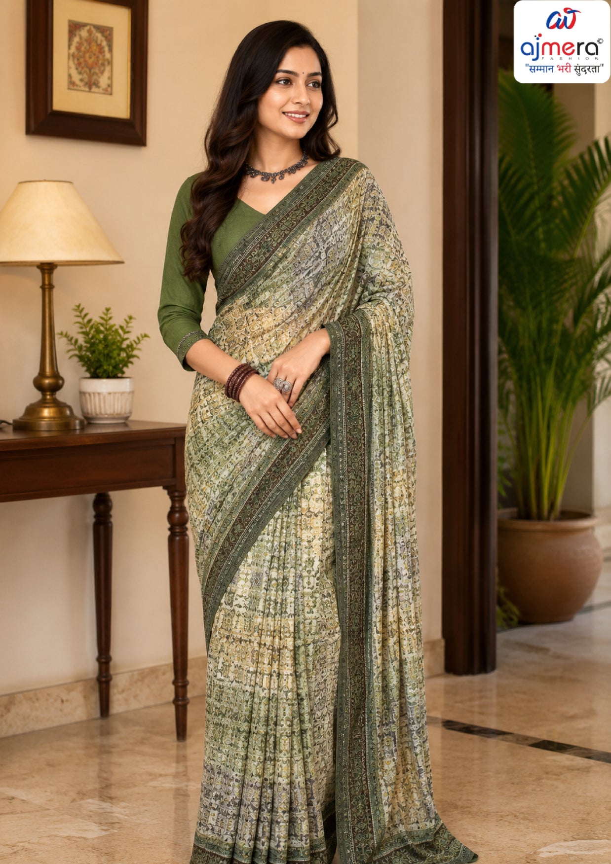 Beautiful Printed Saree with Blouse Piece for Cultural Celebrations | SGR-ANUPAMA