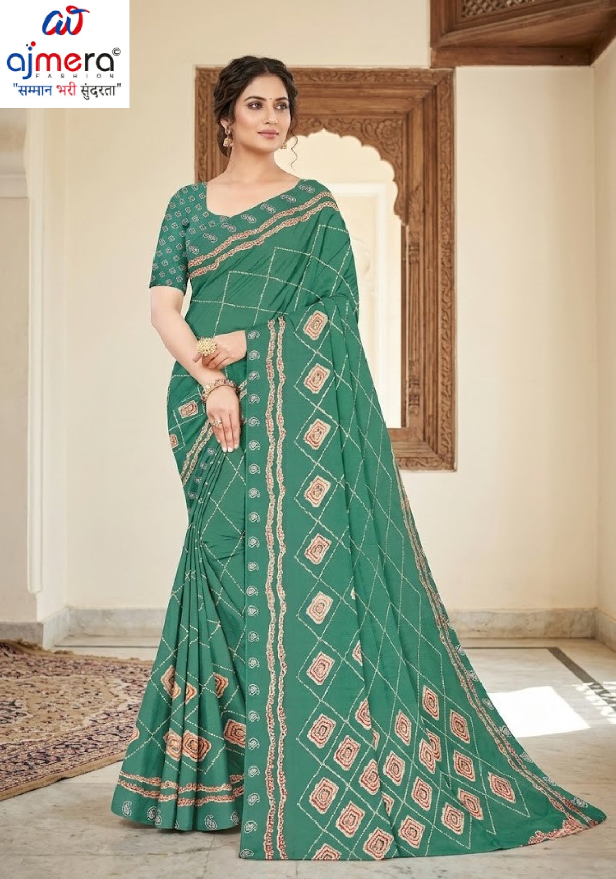 Exclusive Printed Saree with Blouse Piece for Elegant Ethnic Look | GLC-ITALIAN CRAPE