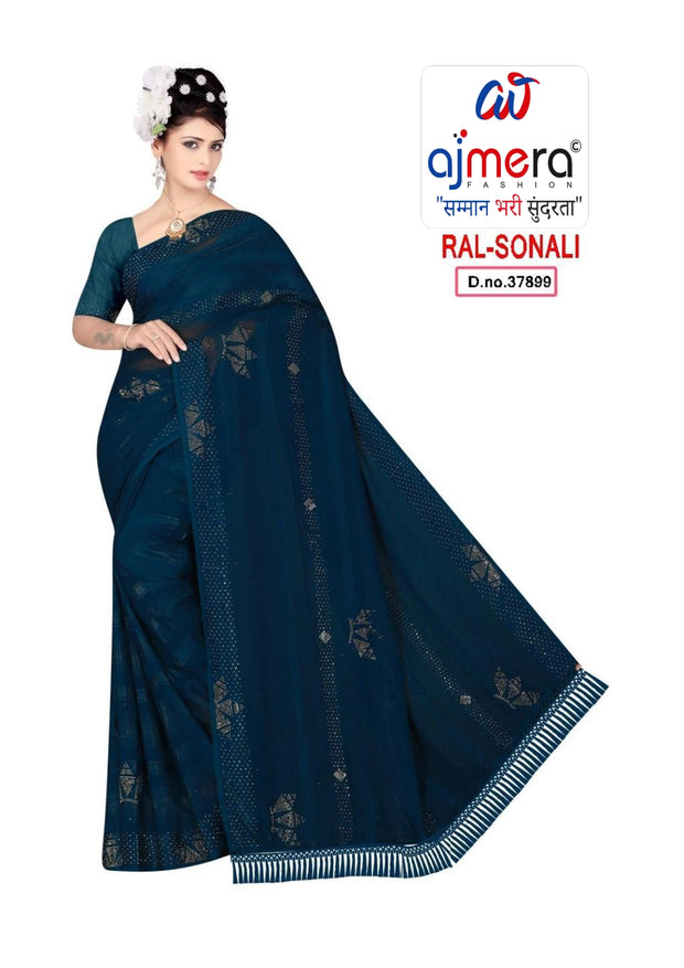 Dyed Matching Saree Supplier with Blouse Piece for Premium Ethnic and Traditional Wear | RAL-SONALI
