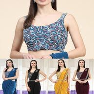 Elegant Designer Lycra Gown with Blouse for Women | ATZ-101995