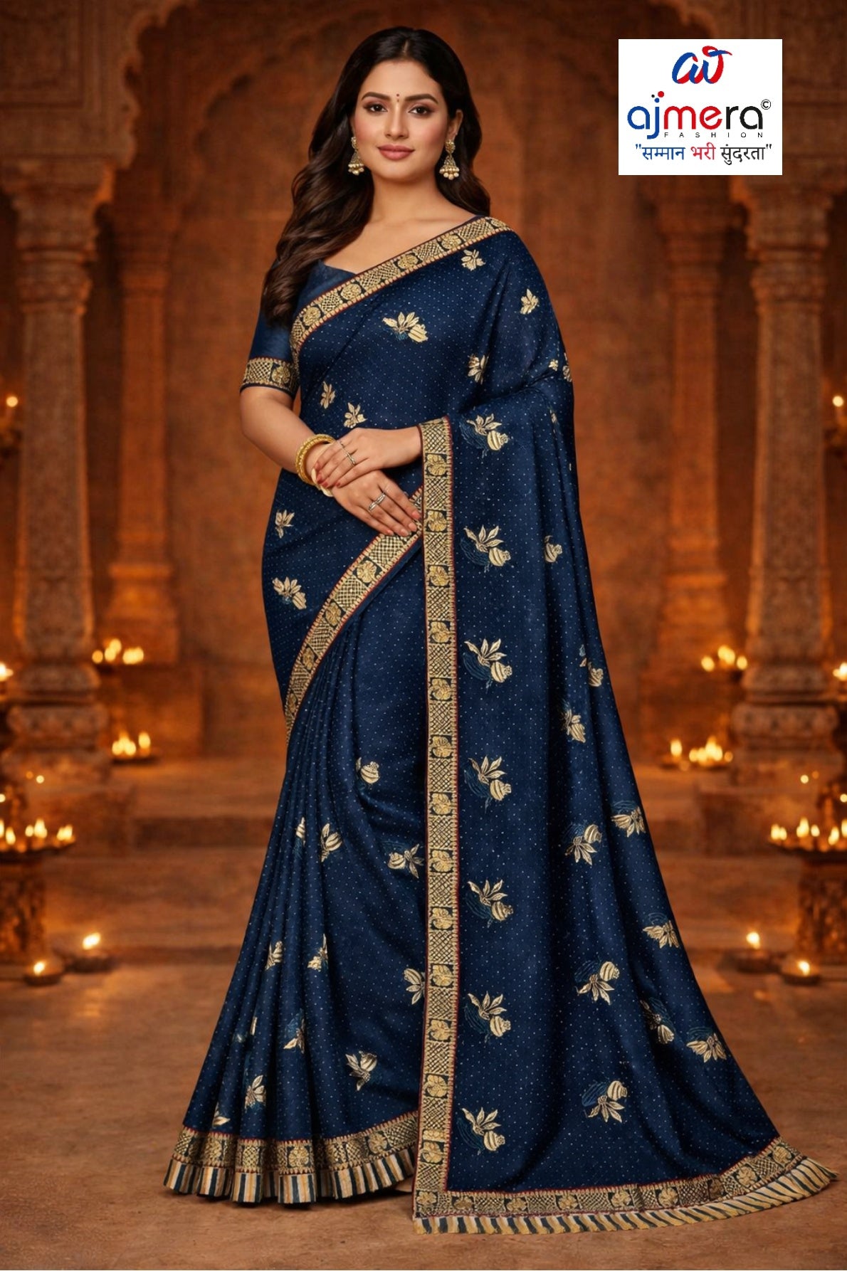 Fandy Dyed Matching Saree with Blouse Piece for Premium Ethnic and Traditional Wear | VKM-MATUKI