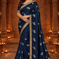 Fandy Dyed Matching Saree with Blouse Piece for Premium Ethnic and Traditional Wear | VKM-MATUKI