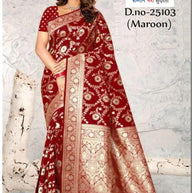 Elegant Jacquard Silk Saree with Designer Blouse Piece for Festive Elegance | MTE-25103