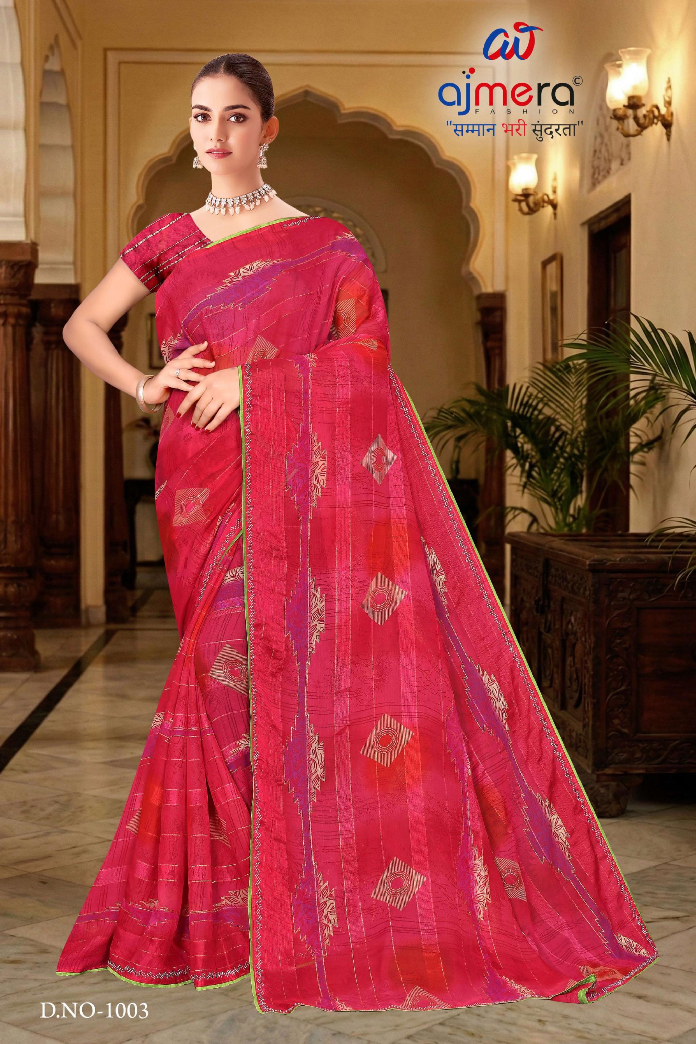 Chic Printed Saree with Blouse Piece for Sophisticated Ethnic Style | SNR-RACHNA
