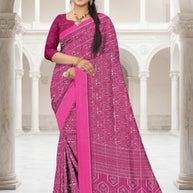 Elegant Printed Saree with Designer Blouse Piece for Festive Wear  | GLC-LAADLI