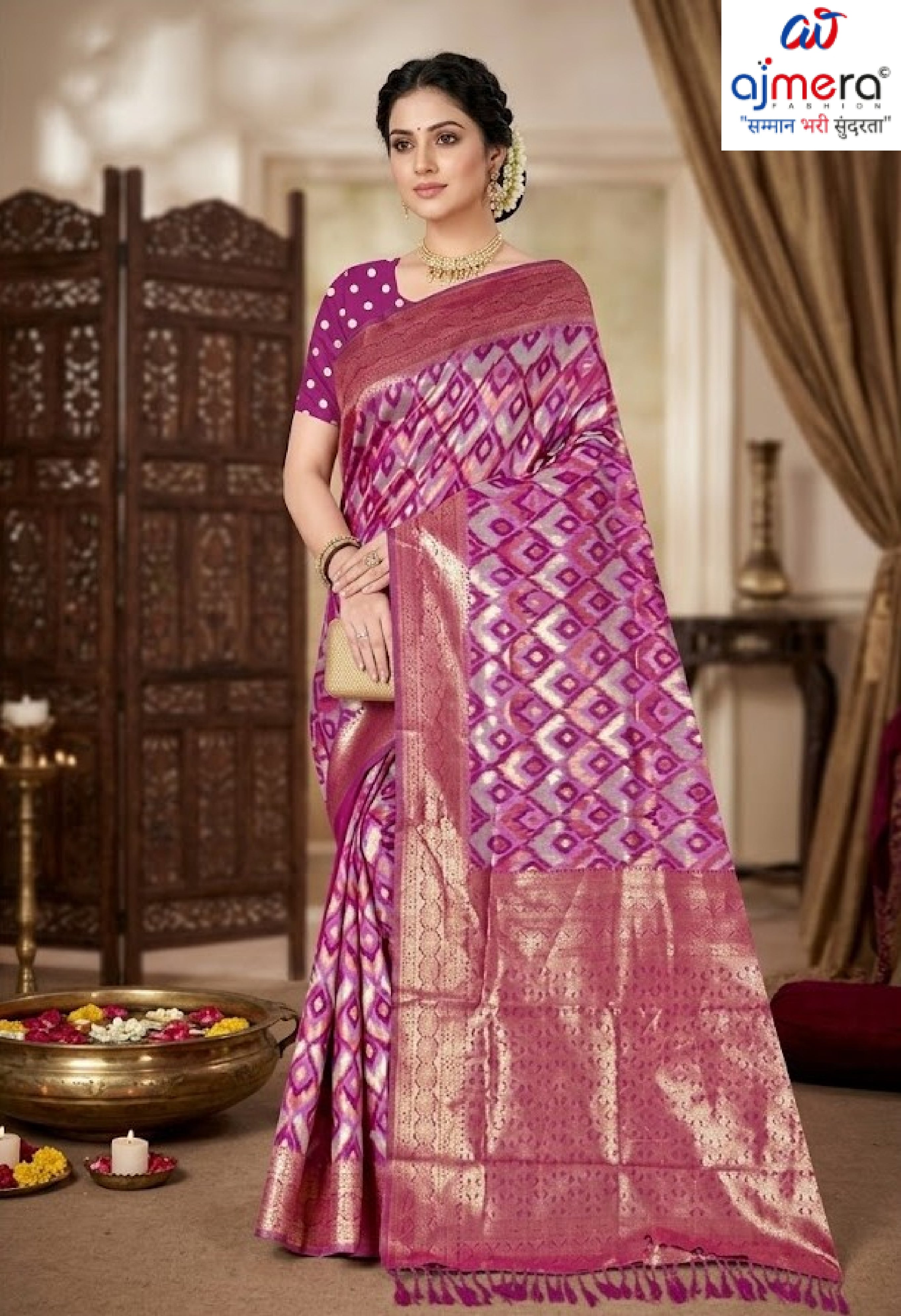 Fancy Jacquard Silk Saree With Blouse Piece | TUL-AARTI SITA COTTON