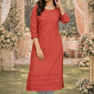 Plus Size Embroidered Kurti for Women | SHP-CHICKEN SEQUENCE WORK BIG