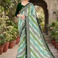 Elegant Printed Saree with Designer Blouse Piece for Festive Wear  | CAS-ZHIL MIL