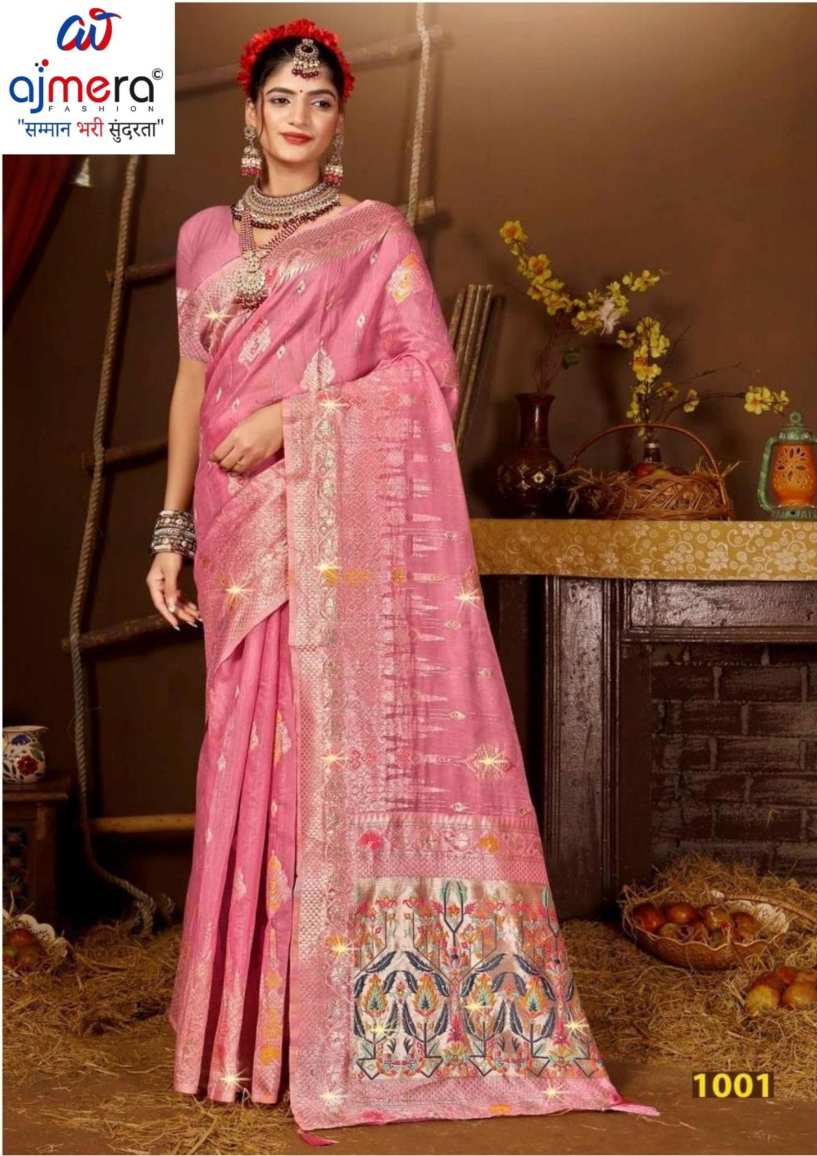 Luxury Jacquard Silk Saree with Blouse Piece for Wedding & Party Wear | SOJ-LILAVATI
