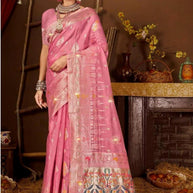 Luxury Jacquard Silk Saree with Blouse Piece for Wedding & Party Wear | SOJ-LILAVATI