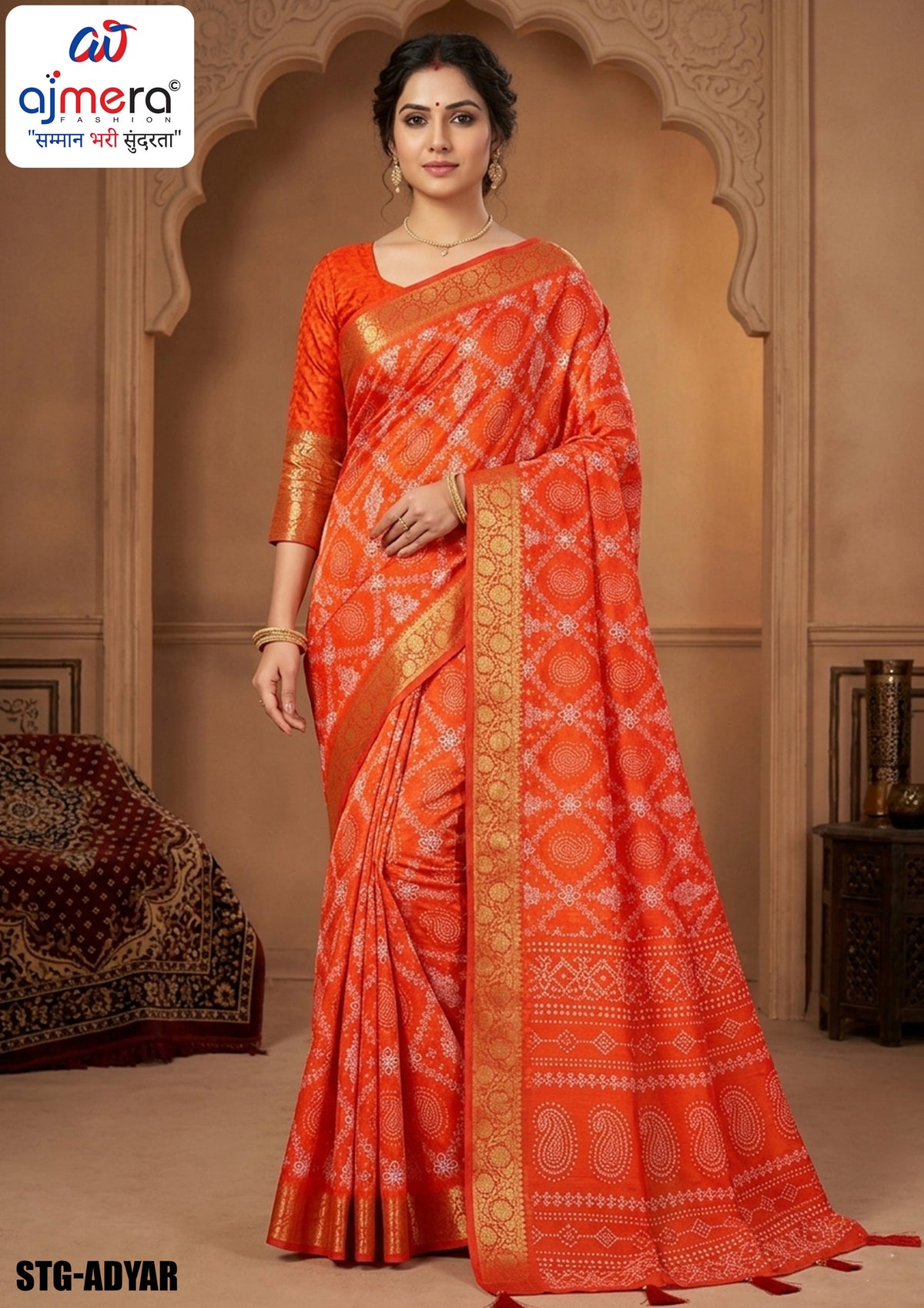 Silk Digital Printed Saree with Blouse Piece for Premium Ethnic and Traditional Wear | STG-ADYAR
