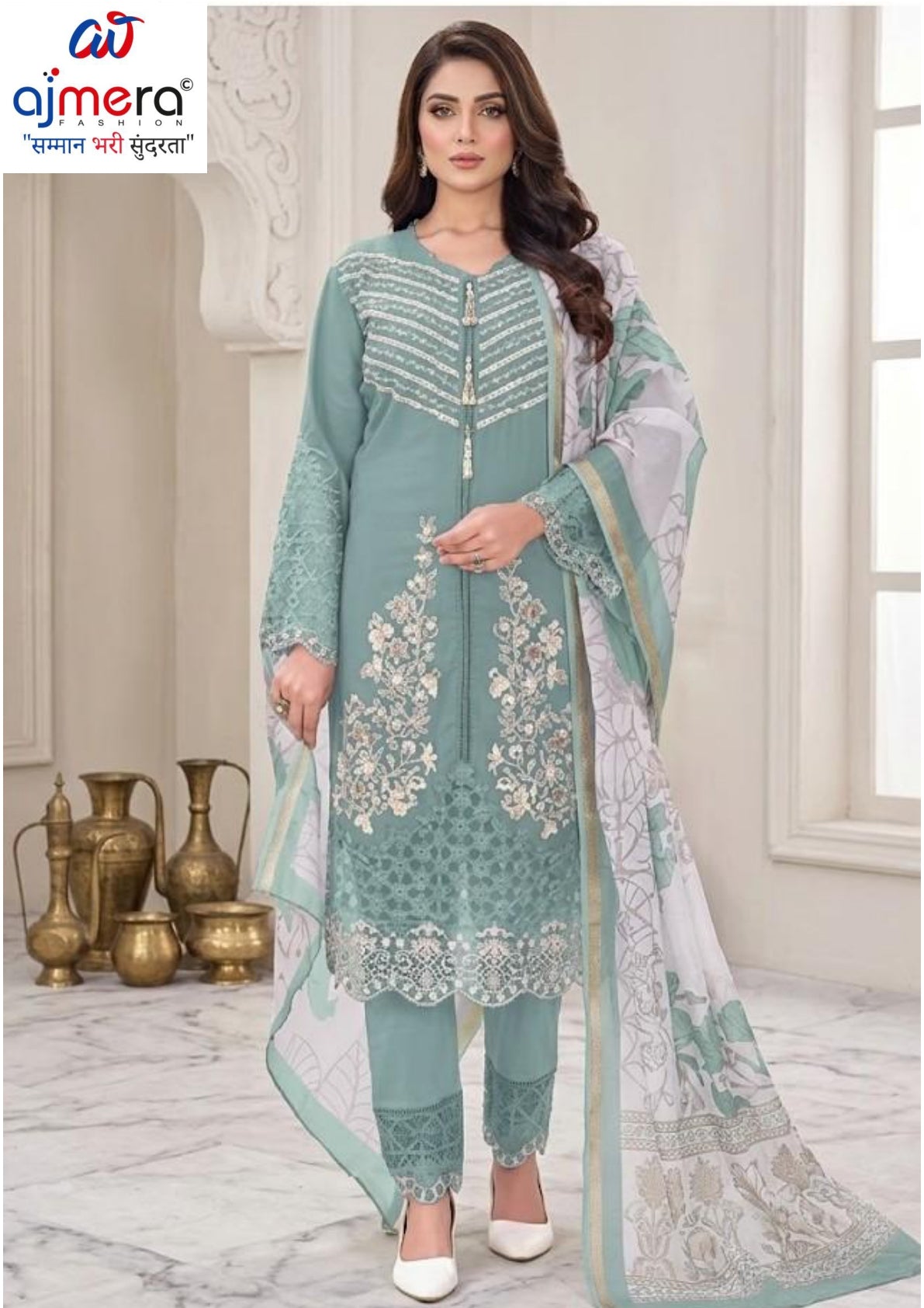 Designer Georgette Stitched Suit | FID-5191