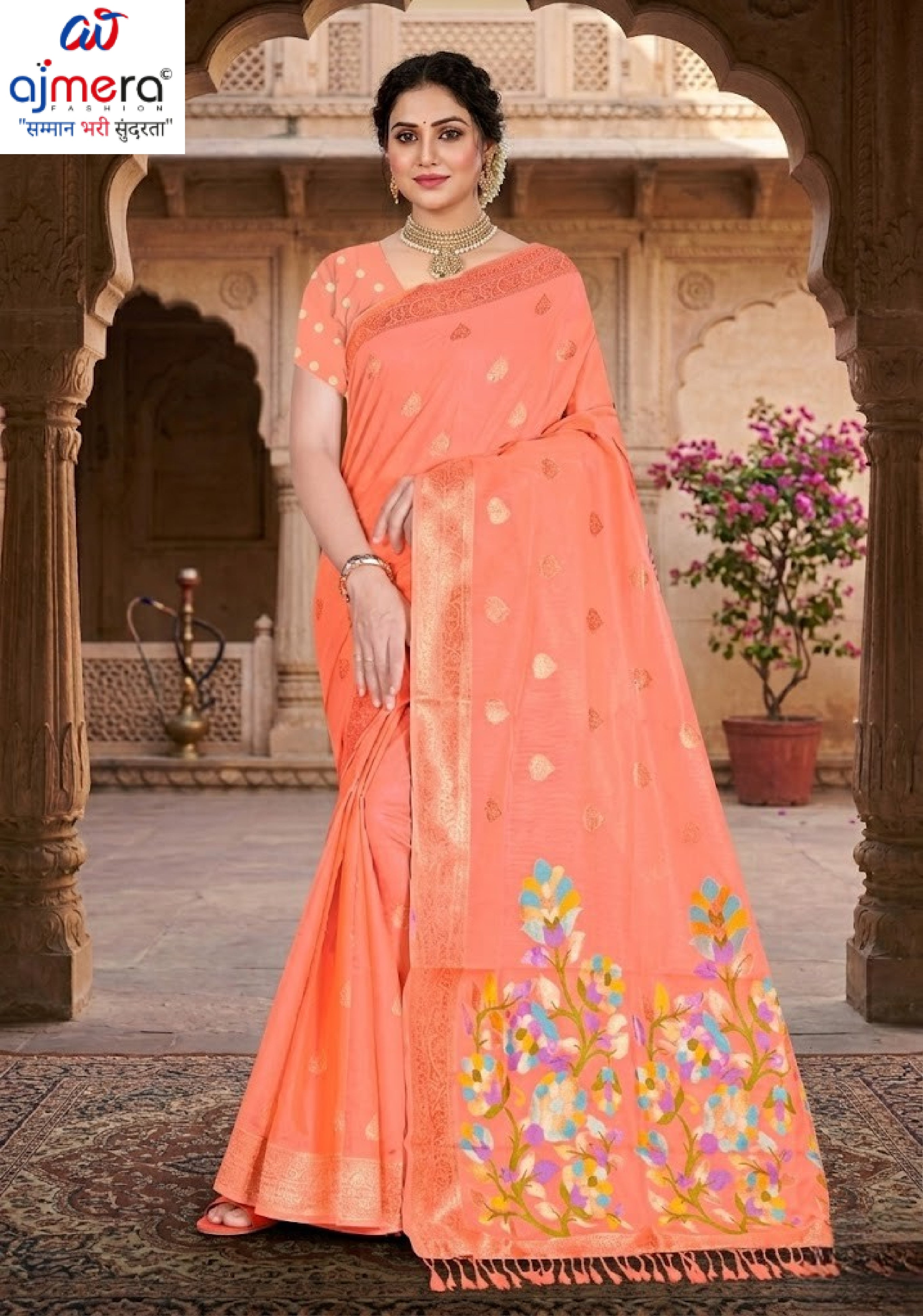 Graceful Elegance Jacquard Silk Saree With Blouse Piece | TUL-KOLAPURI COTTON