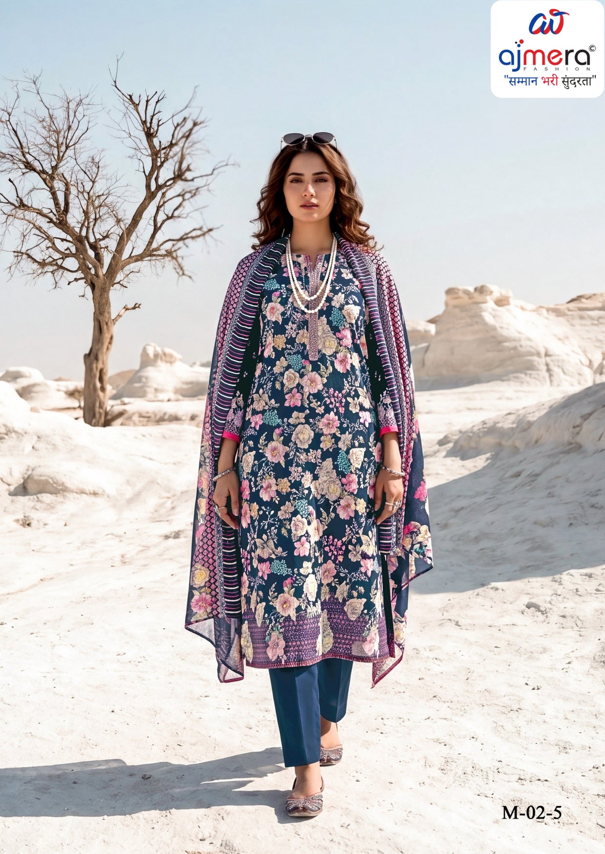 Premium Pure Jaam Cotton Unstitched Suit Set | VAS-LUMINA
