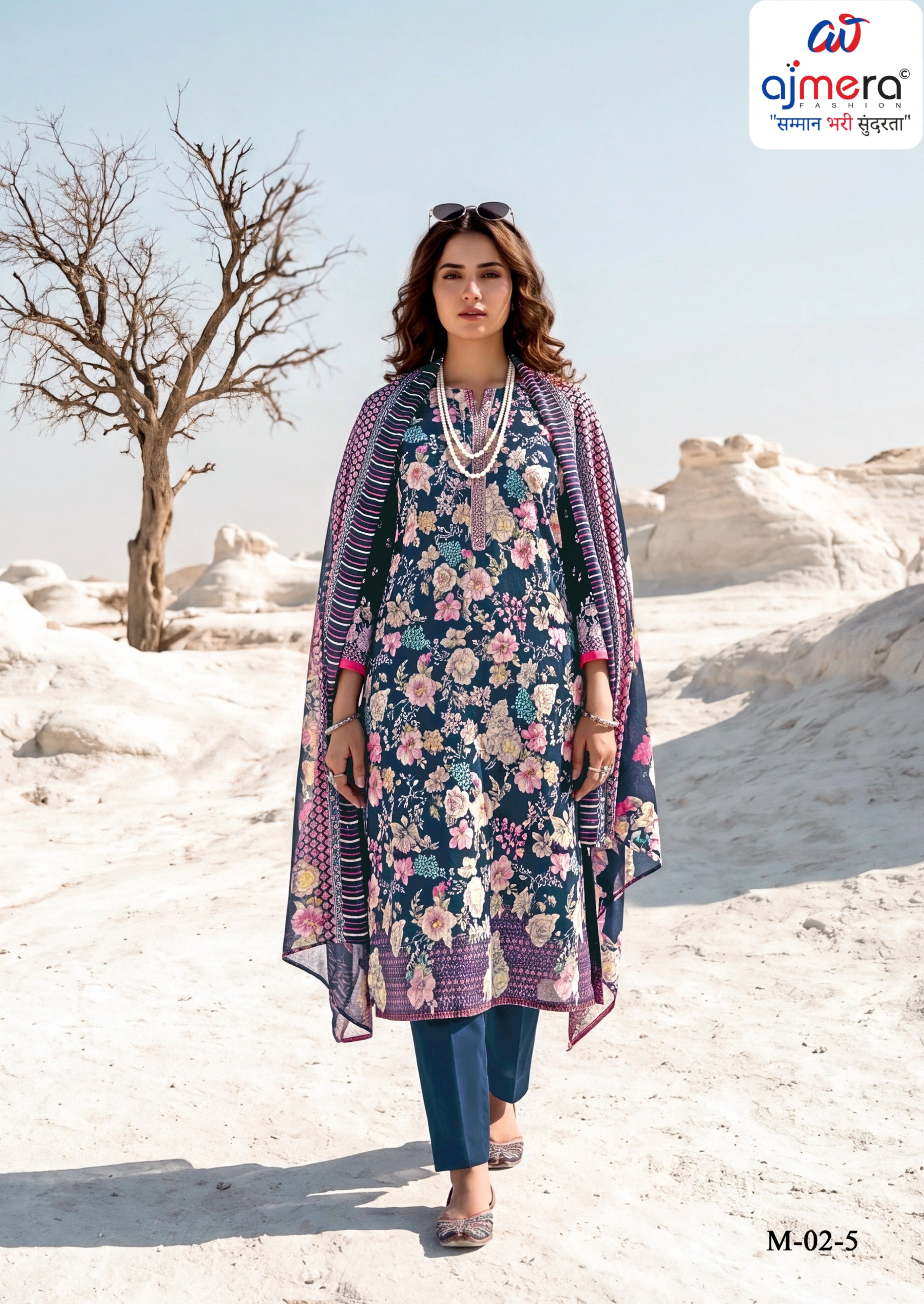 Premium Pure Jaam Cotton Unstitched Suit Set | VAS-LUMINA
