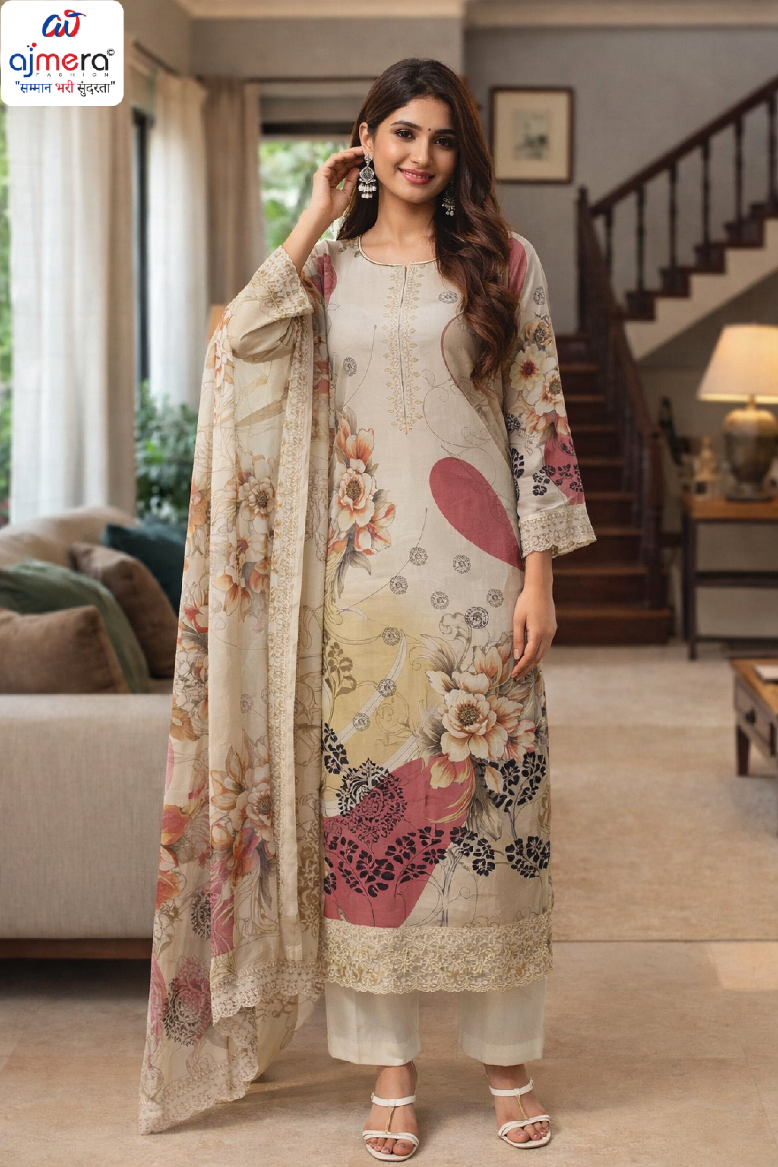 Premium Pure Viscose Unstitched Suit Set | VAS-KONICA