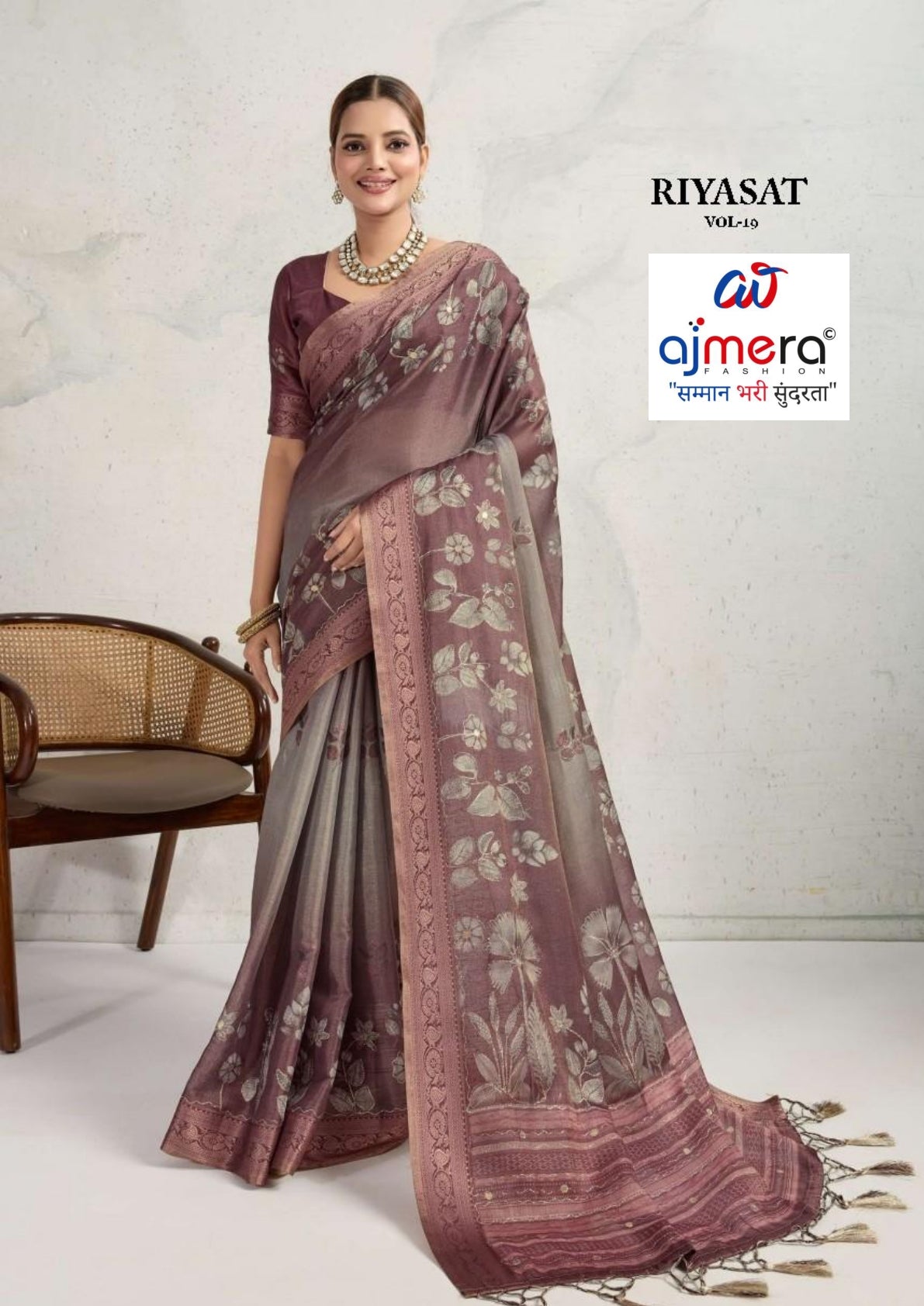 Elegant Printed Saree with Designer Blouse Piece for Festive Wear | RMF-RIYASAT VOL-19