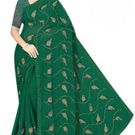 Chinon Dyed Matching Saree with Blouse Piece for Premium Ethnic and Traditional Wear | VKM-GOBHI