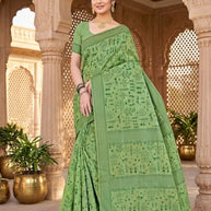 Royal Rapier Silk Matching Saree With Blouse Piece | DBU-PAKHI COTTON