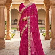 Fashionable Printed Saree without Blouse for Festive Collection  | JS-KANCHAN-2