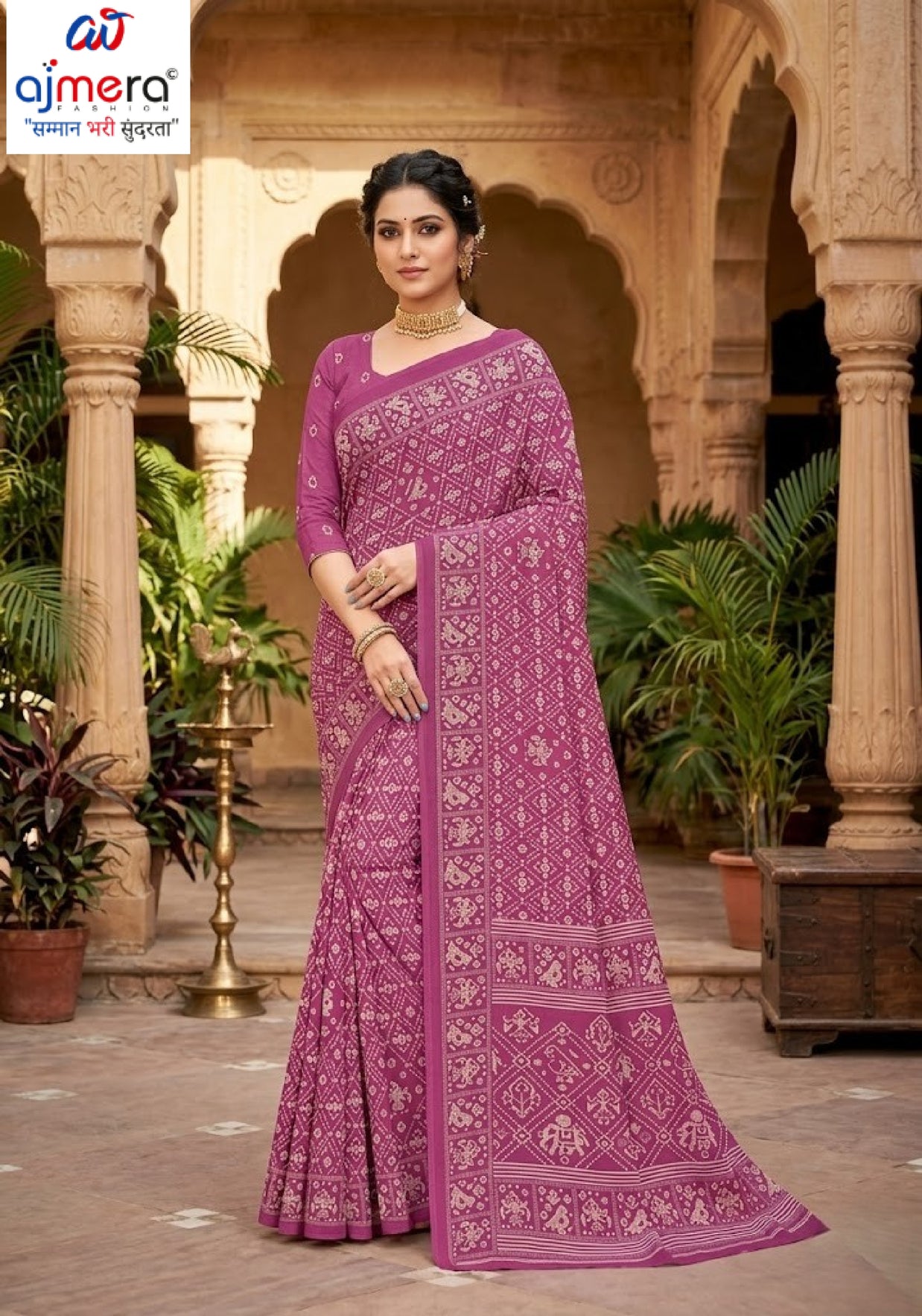 Classic Printed Saree with Blouse Piece for Timeless Traditional Style | PUS-DREAM GIRL-600