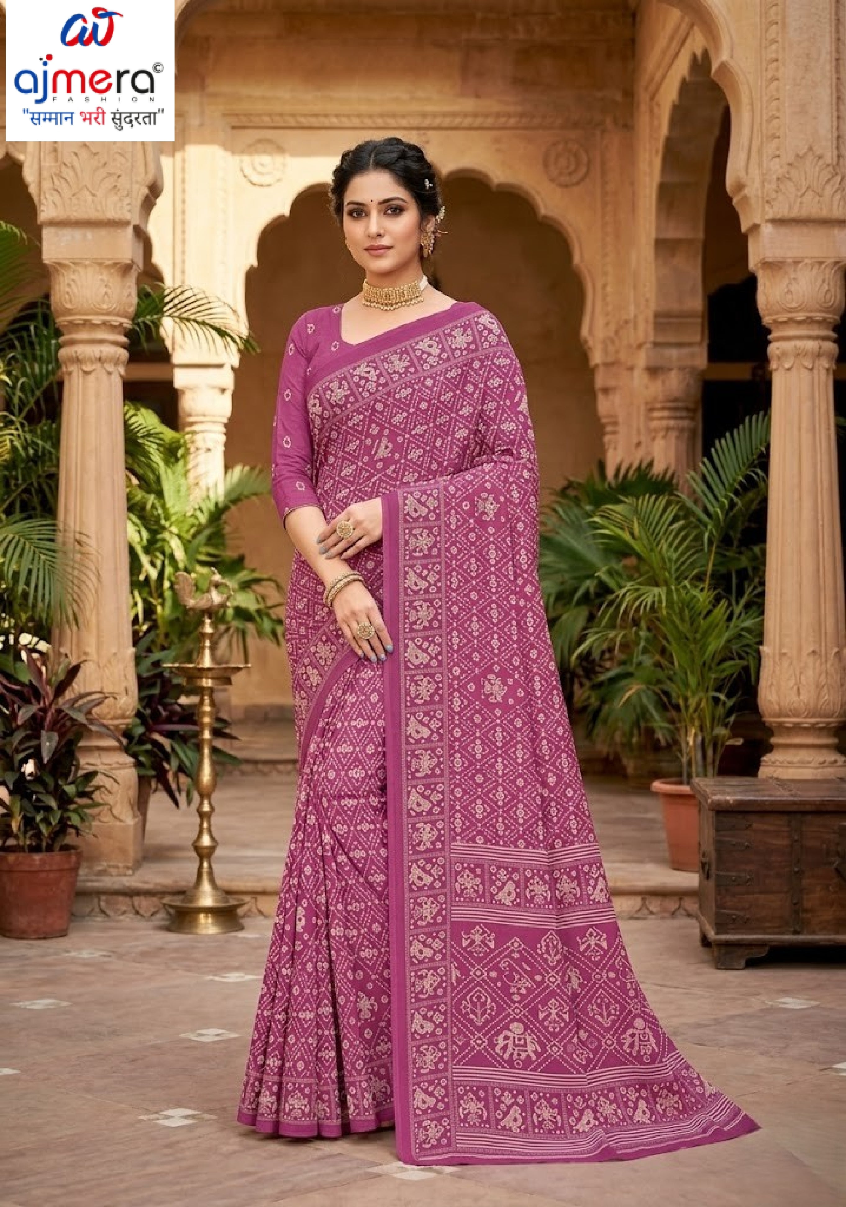 Classic Printed Saree with Blouse Piece for Timeless Traditional Style | PUS-DREAM GIRL-600