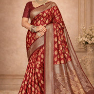 Traditional Rapier Silk Matching Saree With Blouse Piece | SOJ-HEENA LINEN