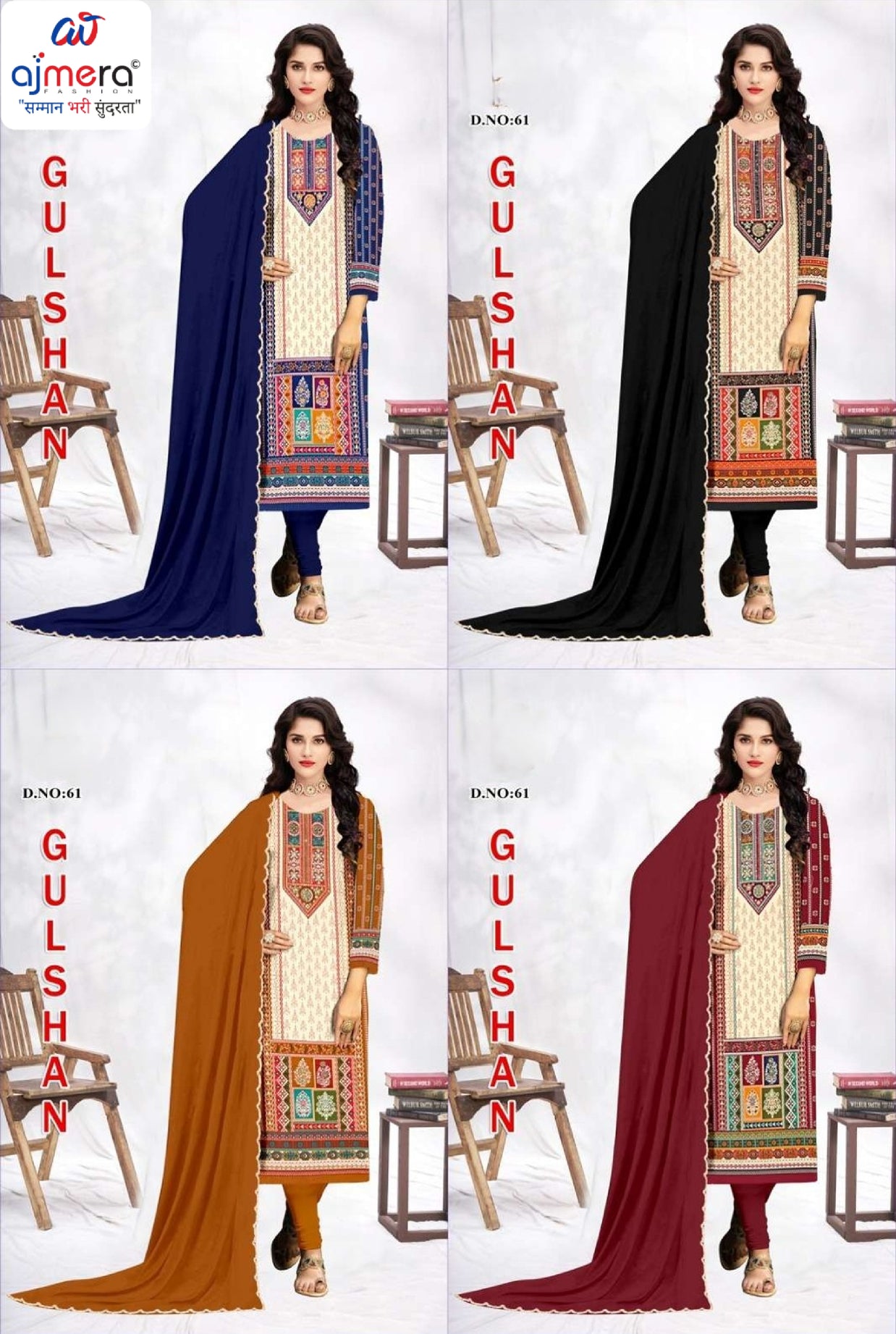 Affordable Unstitched Suit Collection for Wholesale Market | VLF-GULSHAN