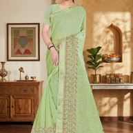 Classic Craft Jacquard Silk Saree With Blouse Piece | MTE-25351