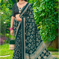 Premium Printed Saree with Matching Blouse Piece for Ethnic Elegance  | VDT-DISCO-11