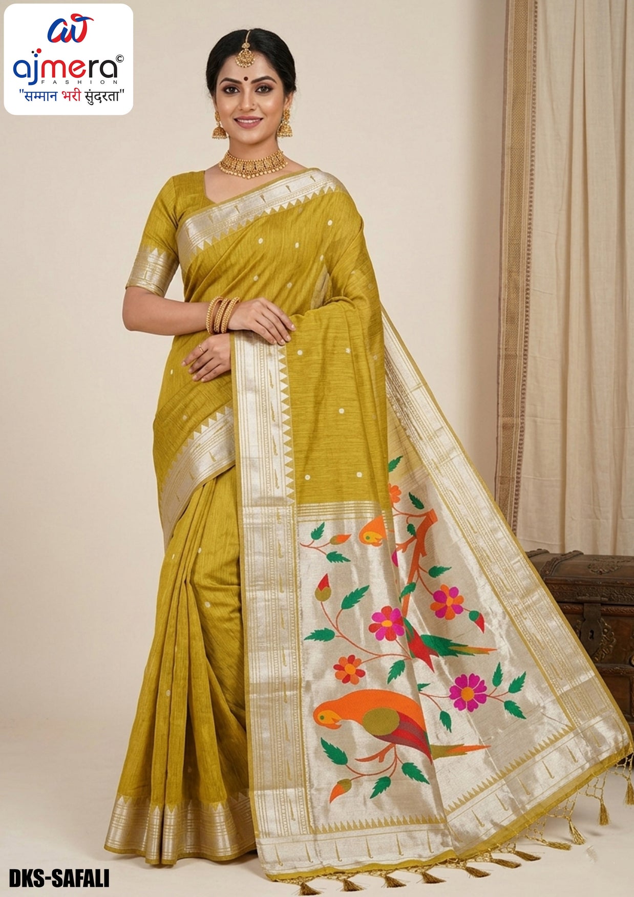 Celebration Rapier Silk Matching Saree With Blouse Piece | DKS-SAFALI