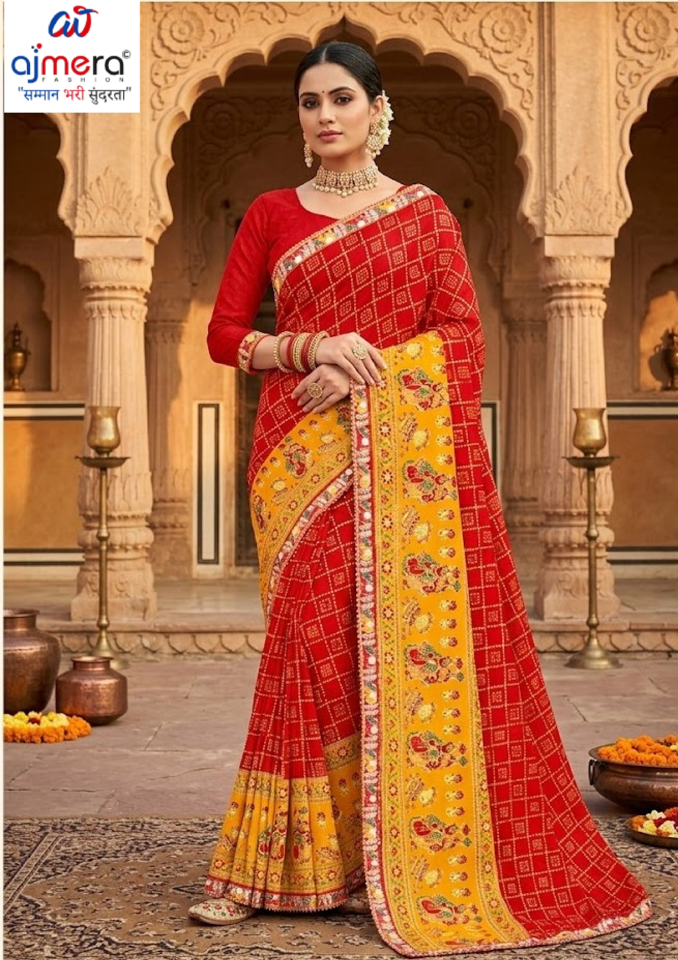 Georgette Print Loose Saree with Blouse for Premium Ethnic and Traditional Wear | TD-MITHASH