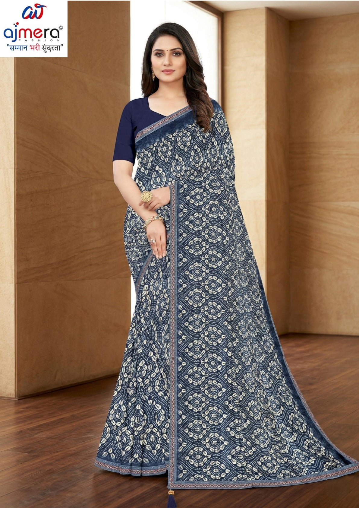 Dyed Matching Saree Exporter with Blouse Piece for Premium Ethnic and Traditional Wear | RRJ-JALPARI