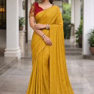 Trendy Dyed Matching Saree with Blouse Piece for Premium Ethnic and Traditional Wear | RLL-KRISHNA SILK-1