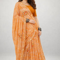 Fashionable Printed Saree with Blouse Piece for Festive Collection  | PRM-MASKA
