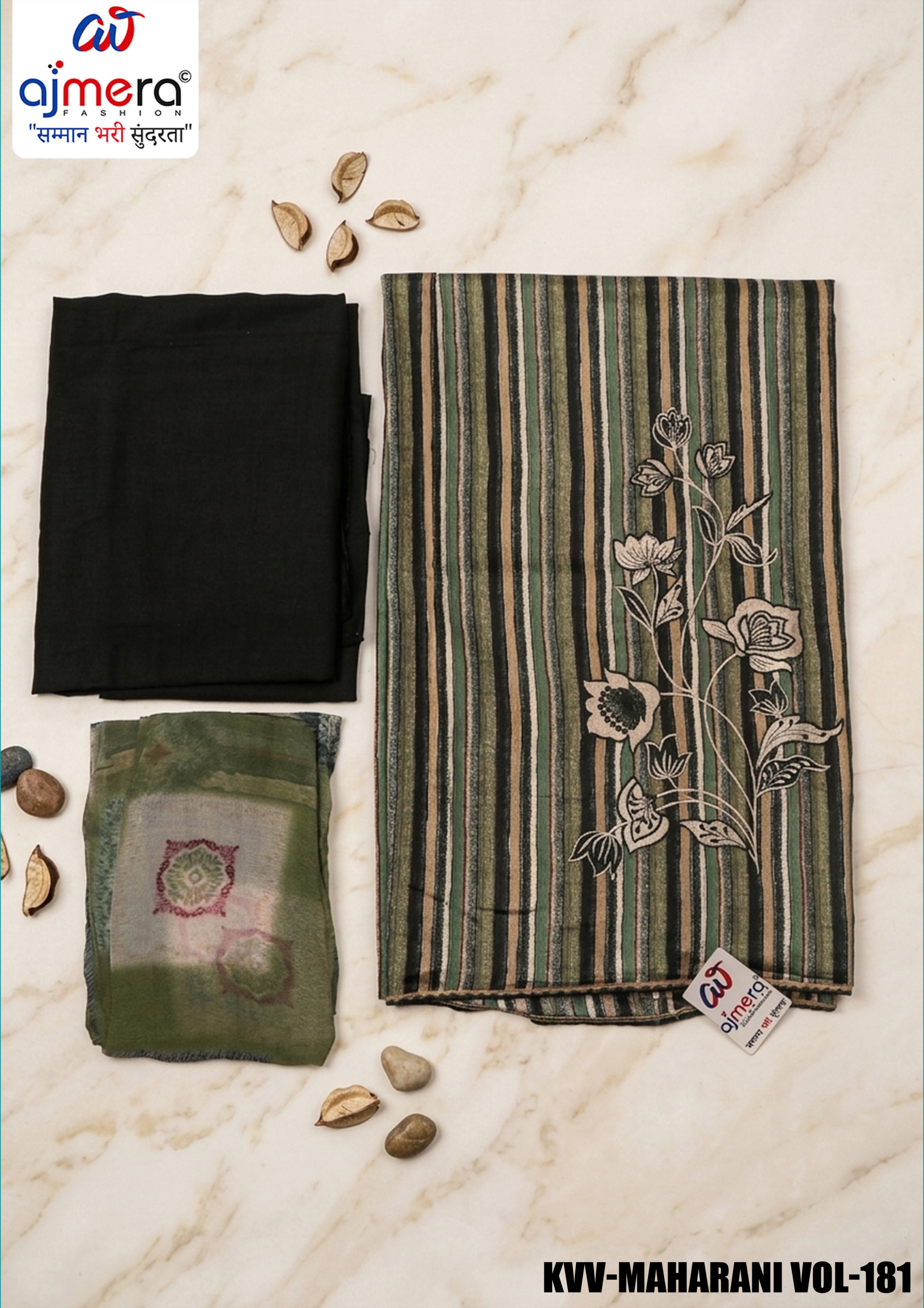 Premium Designer Unstitched Suit Set | KVV-MAHARANI VOL-181