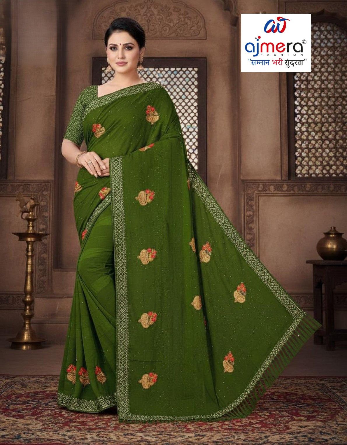 Premium Dyed Matching Saree with Blouse Piece for Premium Ethnic and Traditional Wear | VKM-LOVE GURU