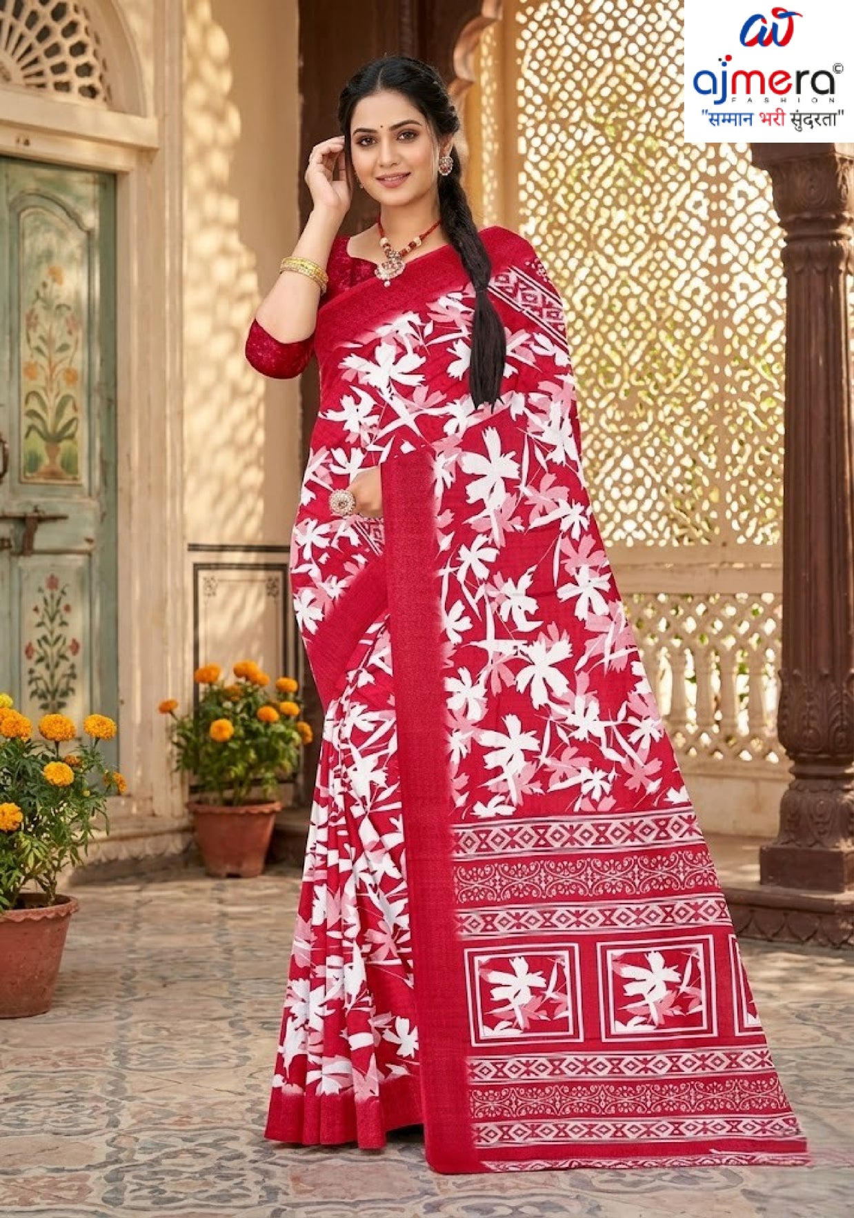 Khadi Print Loose Saree with Blouse for Premium Ethnic and Traditional Wear | GLC-LAPTOP