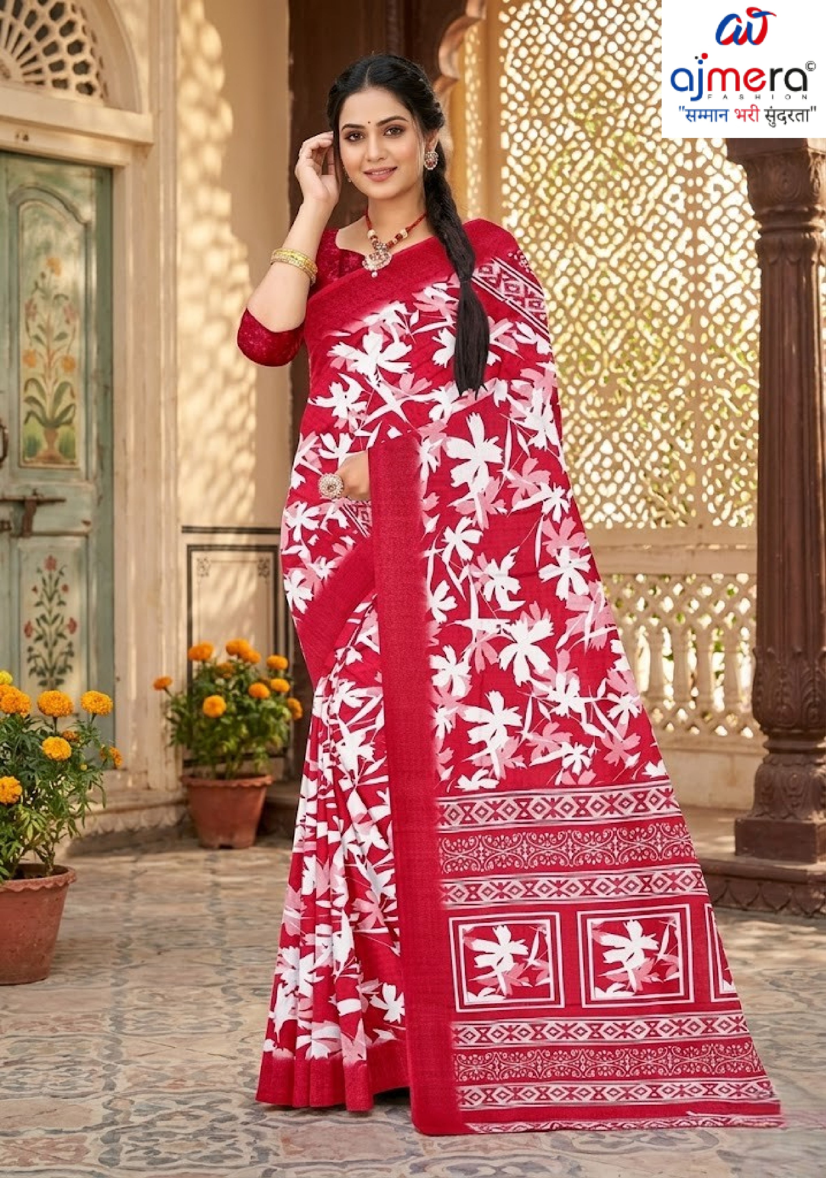 Khadi Print Loose Saree with Blouse for Premium Ethnic and Traditional Wear | GLC-LAPTOP