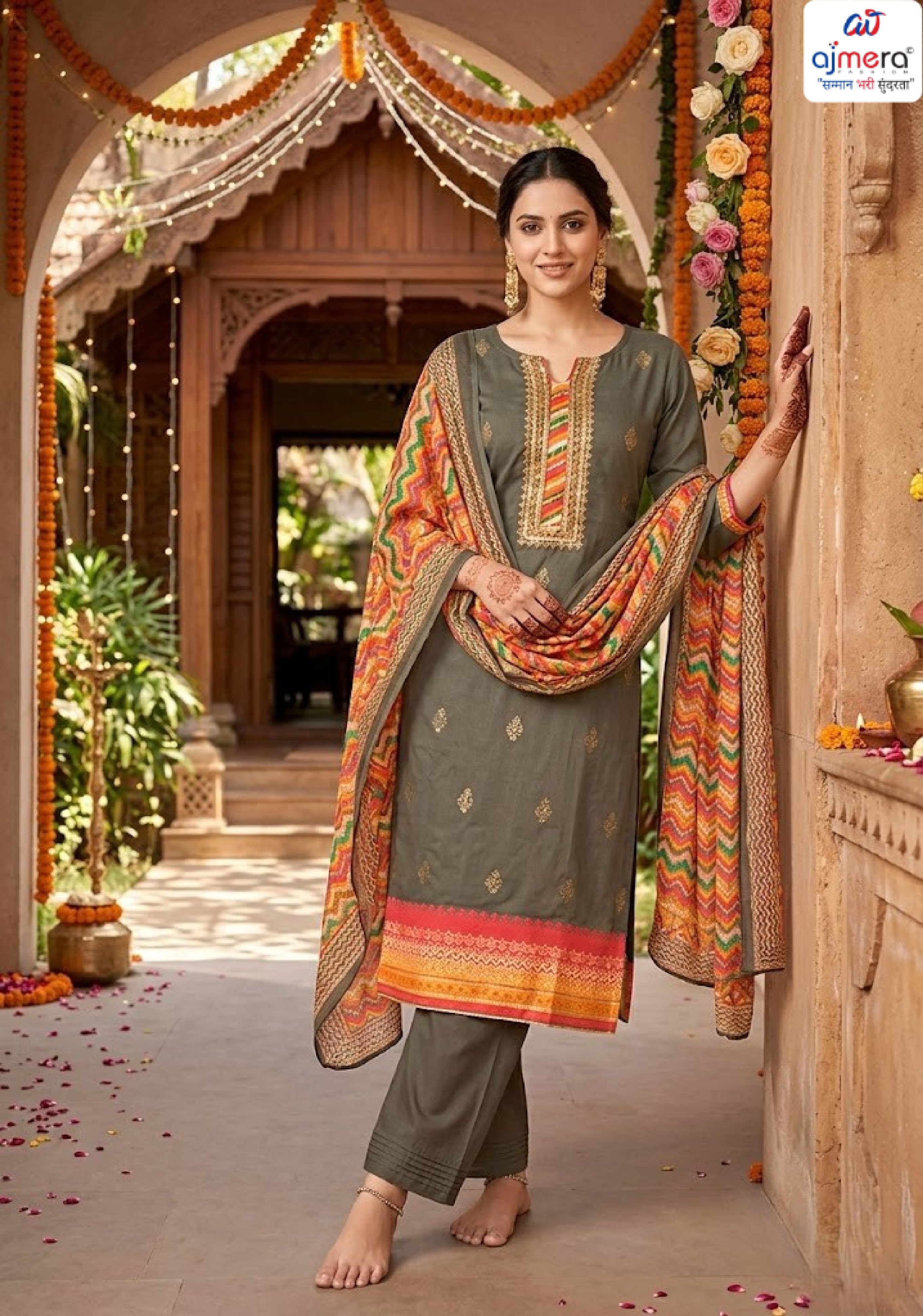 Premium Pure Jaam Cotton Unstitched Suit Set | VAS-KHATTA MITHA
